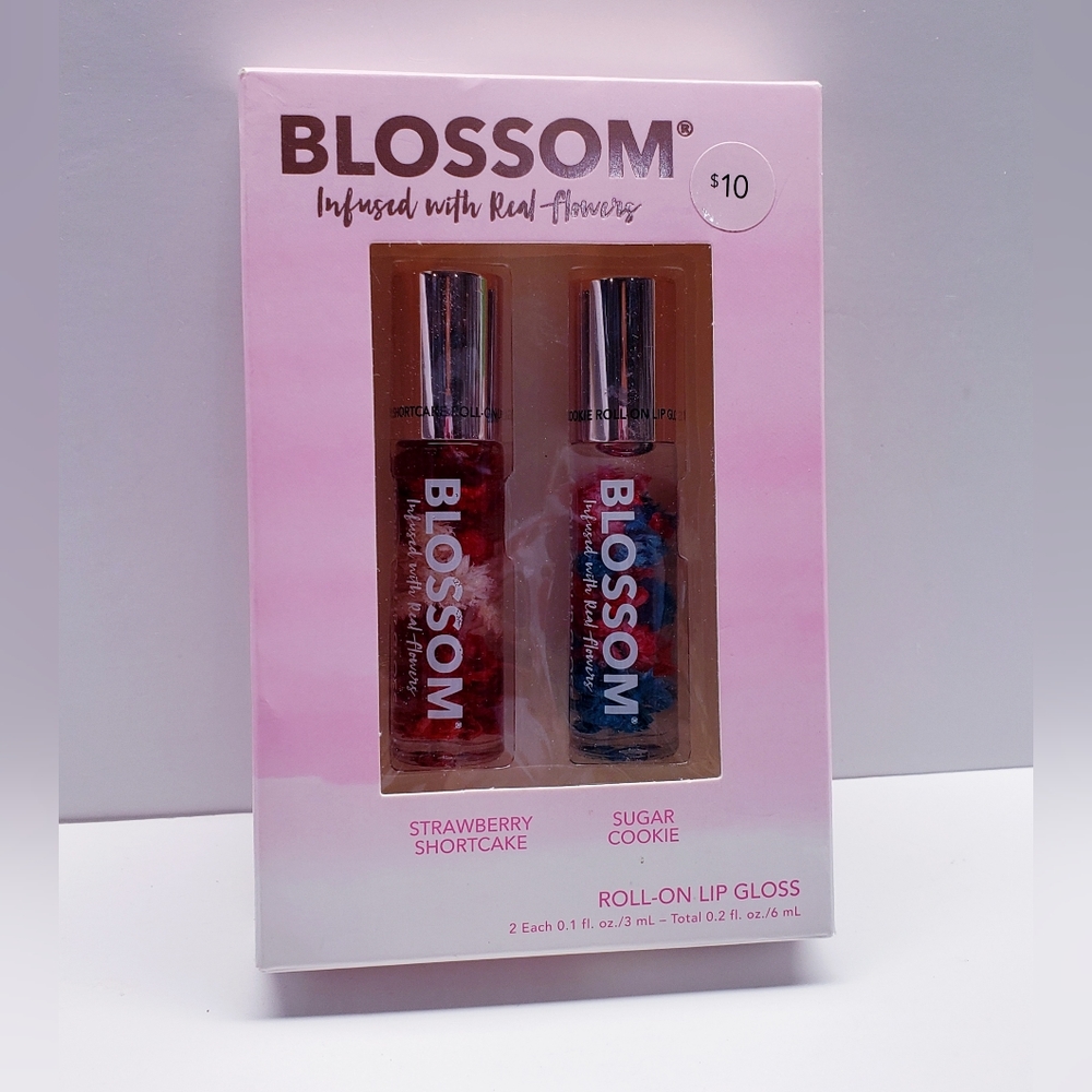Blossom Infused Flowers STRAWBERRY SHORTCAKE +SUGAR COOKIE RollOn Lip Gloss
